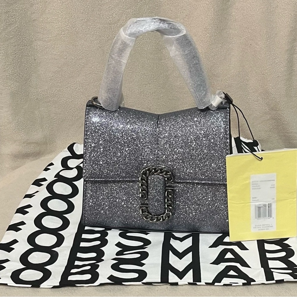 Marc Jacobs The Galactic Glitter St Marc Mini Top Handle Satchel Crossbody Bag